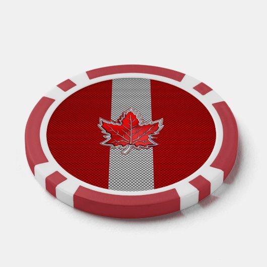 Alle Canadese rode maple Leaf op koolstofvezel afd Poker Chips (Enkel)