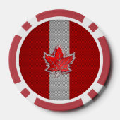 Alle Canadese rode maple Leaf op koolstofvezel afd Poker Chips (Achterkant)