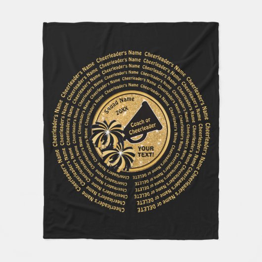 ALLE Cheerleaders Namen, Cheerleading Coach Gifts, Fleece Deken (Voorkant)