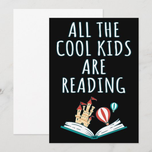 Alle coole Kinderen zijn Reading II Invitation Kaart (Voorkant / Achterkant)