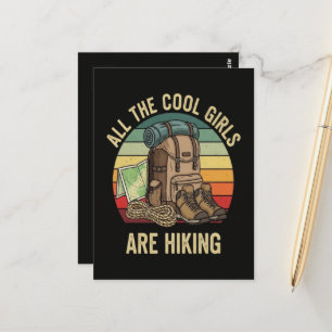 Alle Coole Meiden Wandelen Retro Briefkaart