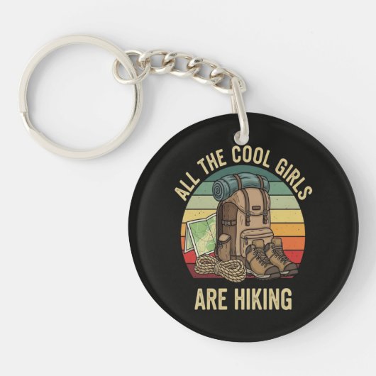 Alle Coole Meiden Wandelen Retro Sleutelhanger (Voorkant)