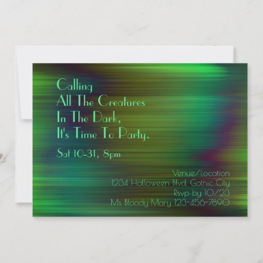 Alle creaties in de donkere halloween noemen kaart (Achterkant)