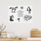 ALLE CREATUREN GROOT EN KLEIN: PENCIL TEKST POSTER (Keuken)