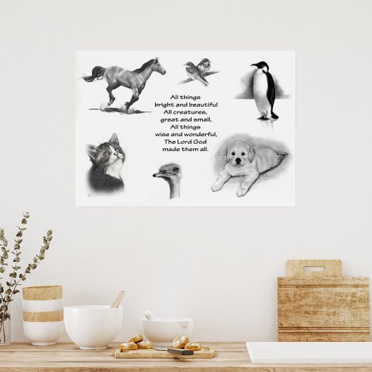 ALLE CREATUREN GROOT EN KLEIN: PENCIL TEKST POSTER (Keuken)