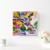 ALLE DAG HAPPY UUR WALL CLOCK VIERKANTE KLOK (Huis)