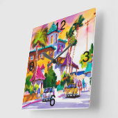 ALLE DAG HAPPY UUR WALL CLOCK VIERKANTE KLOK (Hoek)