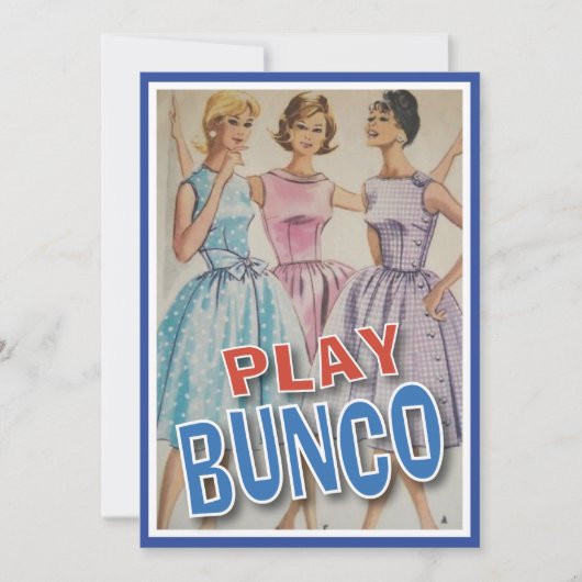 Alle dames spelen Bunco Kaart (Voorkant)