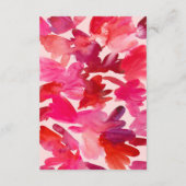 Alle details van de Liefde Waterverf Roze Rood Wed Informatiekaartje (Achterkant)