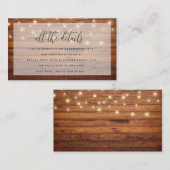 Alle details van de Rustic Wedding Enclosure Card Informatiekaartje