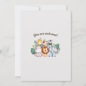 Alle dieren 1 jaar oud Cute safari Kaart (Achterkant)