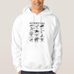 Alle Dieren van de Wereld Vintage Grappig Dieren M Hoodie