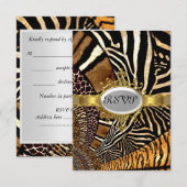 Alle dierlijke huid look verjaardagsfeestje RSVP (Voorkant / Achterkant)