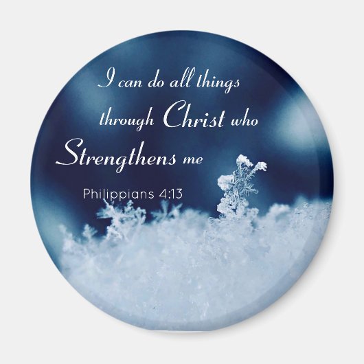 Alle dingen Christus Snowflake 2 Inch Square Magne Magneet (Voorkant)