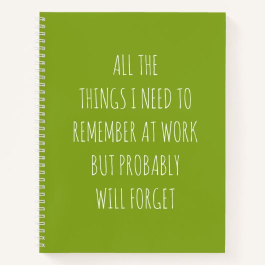 Alle dingen die ik moet onthouden notitieboek (Voorkant)