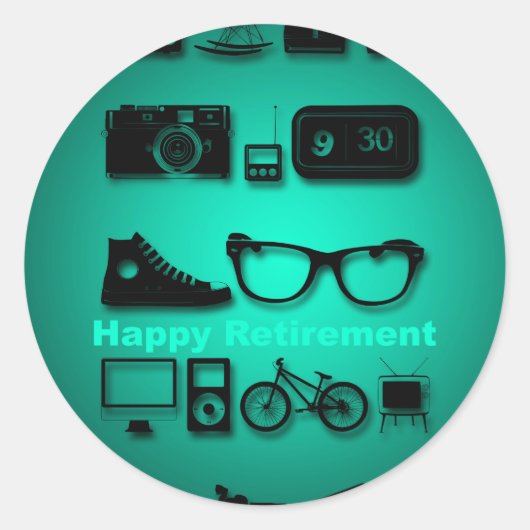 Alle dingen die je leuk vindt aan pensioneringscad ronde sticker (Voorkant)