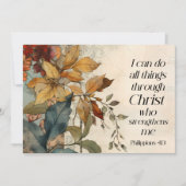 Alle dingen door Christ Bible Verse Flat Kaart (Voorkant)