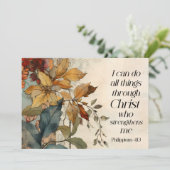 Alle dingen door Christ Bible Verse Flat Kaart (Staand voorkant)