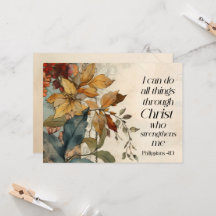 Alle dingen door Christ Bible Verse Flat Kaart