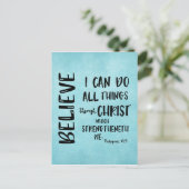 Alle dingen door Christus Bijbelvers Briefkaart (Staand voorkant)