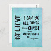 Alle dingen door Christus Bijbelvers Briefkaart (Voorkant / Achterkant)