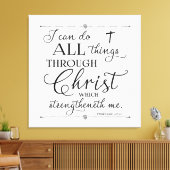 Alle dingen door Christus - Filippijnen 4:13 Canvas Afdruk (Insitu (Woonkamer))