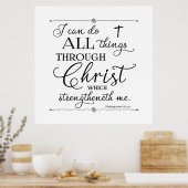 Alle dingen door Christus - Filippijnen 4:13 Poster (Keuken)