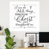 Alle dingen door Christus - Filippijnen 4:13 Poster (Thuiskantoor)