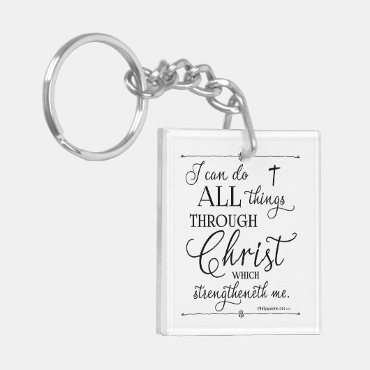 Alle dingen door Christus - Filippijnen 4:13 Sleutelhanger (Voorkant Links)
