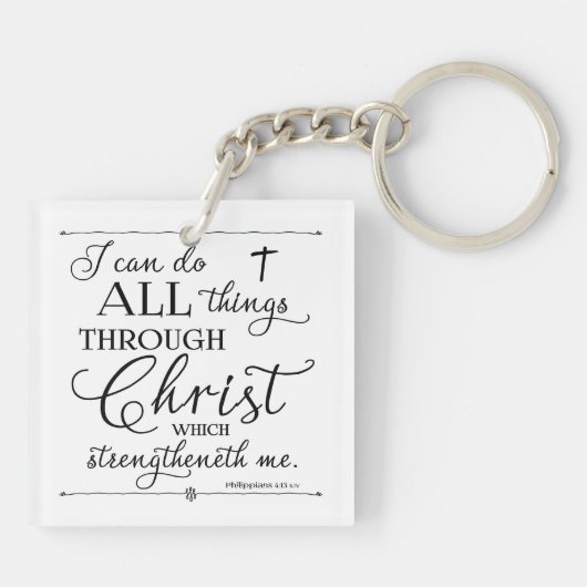 Alle dingen door Christus - Filippijnen 4:13 Sleutelhanger (Achterkant)