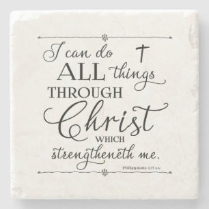 Alle dingen door Christus - Filippijnen 4:13 Stenen Onderzetter