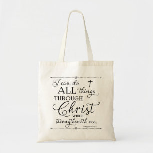 Alle dingen door Christus - Filippijnen 4:13 Tote Bag