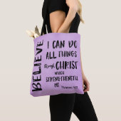 Alle dingen door Christus KJV Bijbelvers Tote Bag (Dichtbij)