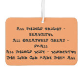 Alle Dingen Helder en Mooi Auto Luchtverfrisser (Achterkant)