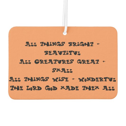 Alle Dingen Helder en Mooi Auto Luchtverfrisser (Achterkant)