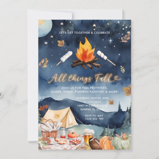 Alle dingen Herfst Viering Buurt Herfst Kaart (Voorkant)