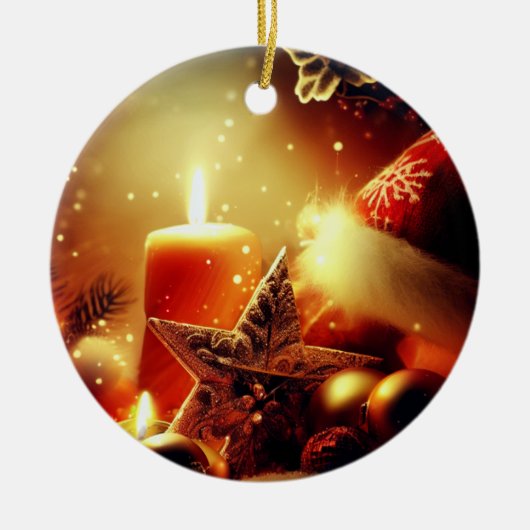 Alle dingen Kerstmis kaars decor Keramisch Ornament (Voorkant)