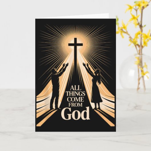 Alle Dingen Komen Van God Christelijke Aanbidding  Kaart (Gele Bloem)