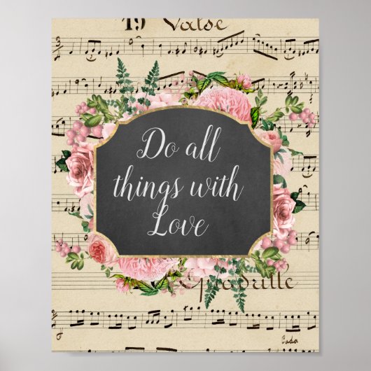 Alle dingen met  liefdescollage poster (Voorkant)