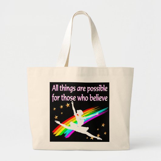 ALLE DINGEN MOTIVEREN IS MOGELIJK DANSERSONTWERP GROTE TOTE BAG (Voorkant)