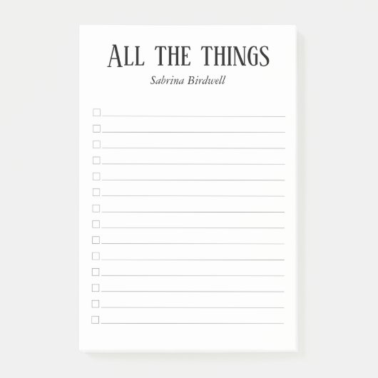 Alle dingen op maat gemaakt | Te verrichten lijst Post-it® Notes (Voorkant)