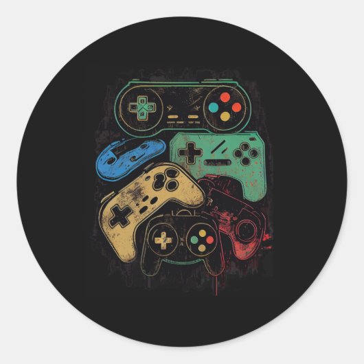 Alle dingen regelen Video Game Controller Gamer Ronde Sticker (Voorkant)