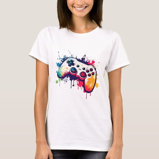 Alle dingen regelen Video Game Controller Gamer T-shirt (Voorkant)