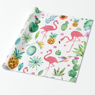 Alle dingen Tropische bloemen Planten & vogels Cadeaupapier