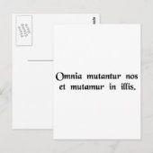 Alle dingen veranderen, en we veranderen ermee. briefkaart (Voorkant / Achterkant)