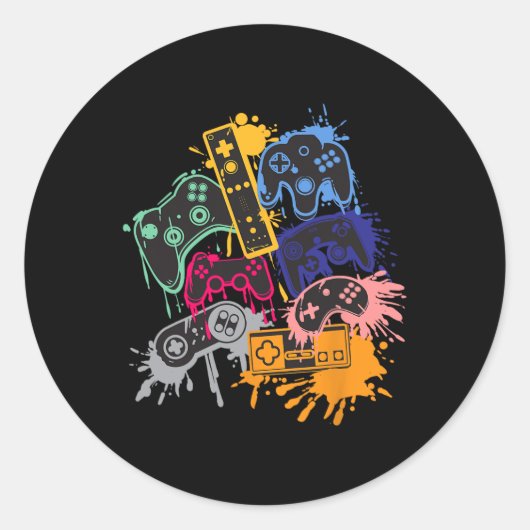 Alle dingen Video Game Controller 1 Ronde Sticker (Voorkant)