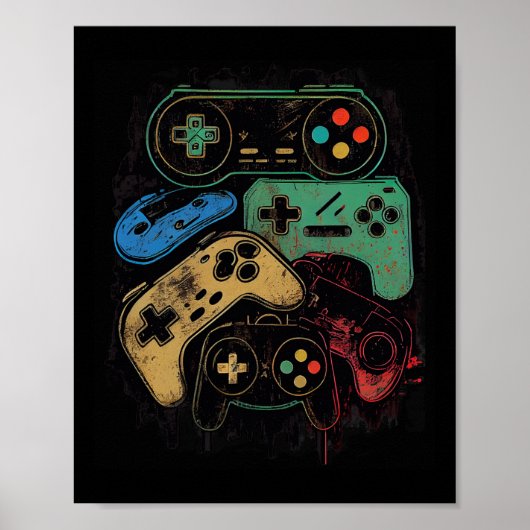 Alle dingen Video Game Controller Gamer Graphic Poster (Voorkant)