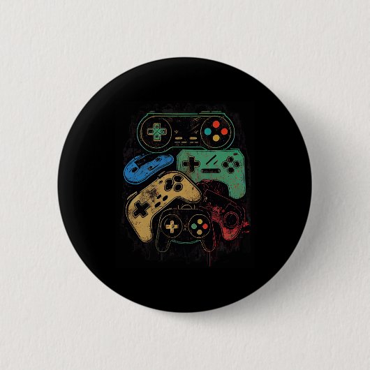 Alle dingen Video Game Controller Gamer Graphic Ronde Button 5,7 Cm (Voorkant)