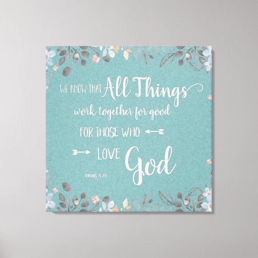 Alle dingen werken samen - Rom 8:28 Canvas Afdruk (Voorkant)