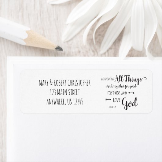 Alle dingen werken samen - Romeinen 8:28 Etiket (Insitu)